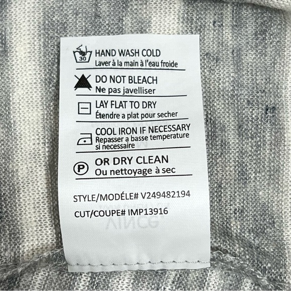 Vince. 100% Linen Tank Top Women's M Gray Striped Scoop Neck Designer NWT - Picture 12 of 17